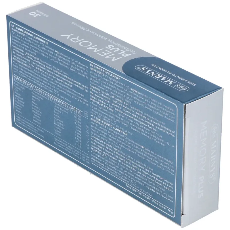 Marnys Memory Plus 30 cápsulas | Farmacia Barata Marnys Memory Plus 30 cápsulas | Farmacia Barata