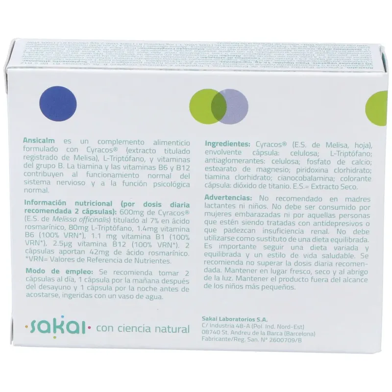Ansicalm 30cap Sakai | Farmacia Barata Ansicalm 30cap Sakai | Farmacia Barata