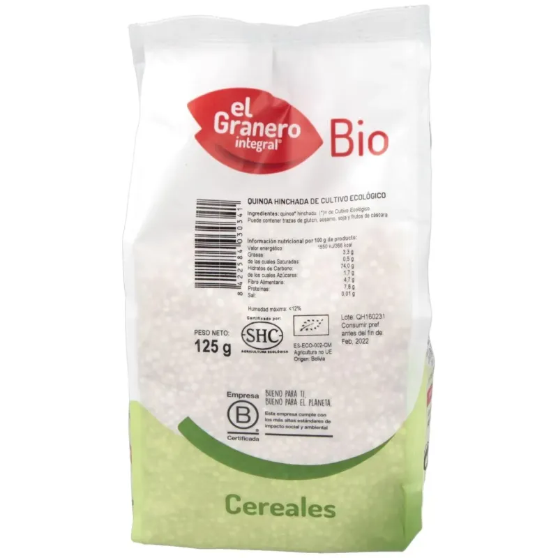 El Granero Quinoa Hinchada Bio 125g | Farmacia Barata El Granero Quinoa Hinchada Bio 125g | Farmacia Barata