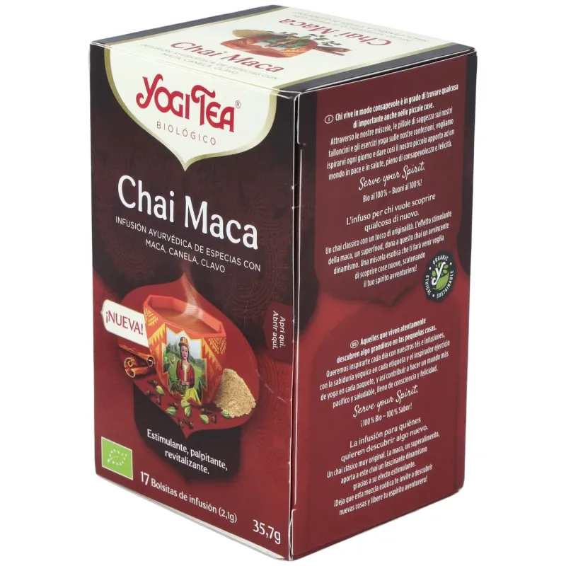 Yogi Tea Maca Chai Orgánico 17 sobres | Farmacia Barata