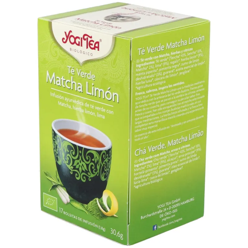 Yogi Tea Té Verde Matcha Limón 20 sobres | Farmacia Barata Yogi Tea Té Verde Matcha Limón 20 sobres | Farmacia Barata