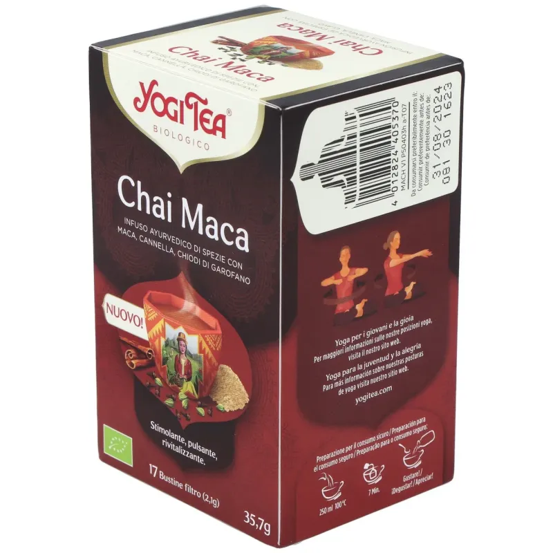 Yogi Tea Maca Chai Orgánico 17 sobres | Farmacia Barata