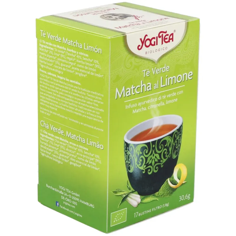 Yogi Tea Té Verde Matcha Limón 20 sobres | Farmacia Barata Yogi Tea Té Verde Matcha Limón 20 sobres | Farmacia Barata