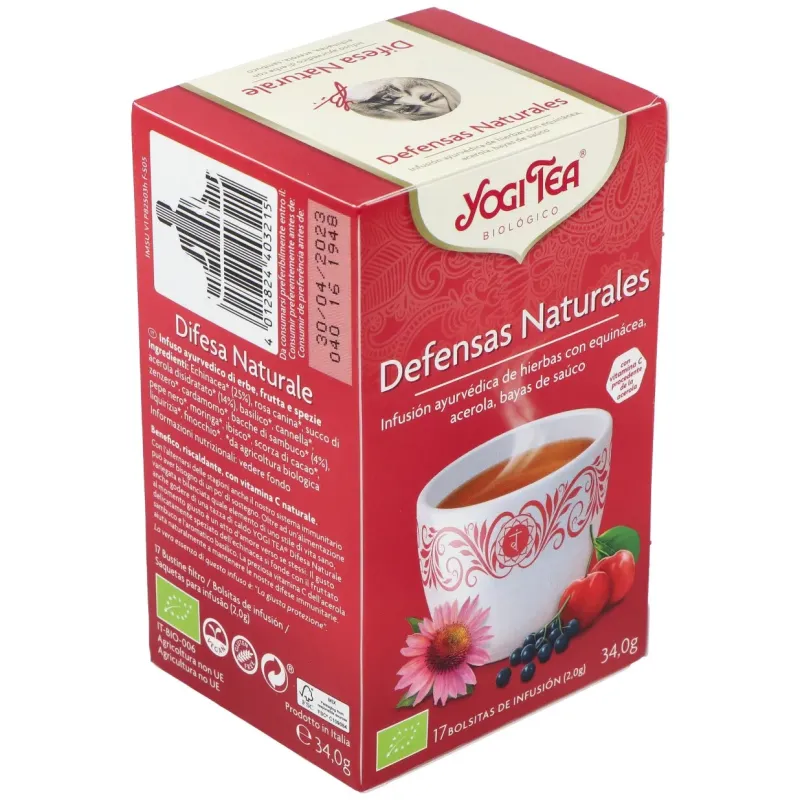 Yogi Tea Defensas Naturales, 17 Sobres | Farmacia Barata