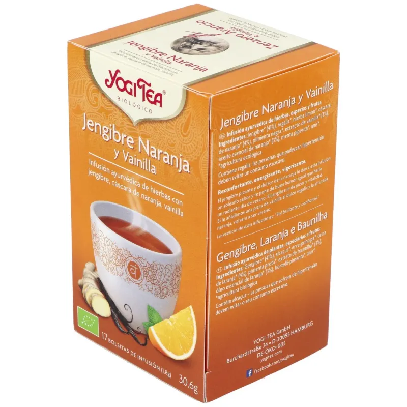 Yogi Tea Jengibre Naranja Vainilla | Farmacia Barata