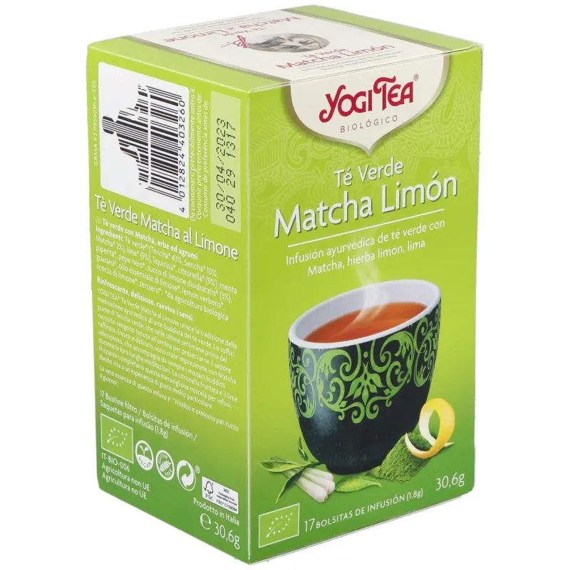 Yogi Tea Té Verde Matcha Limón 20 sobres | Farmacia Barata Yogi Tea Té Verde Matcha Limón 20 sobres | Farmacia Barata