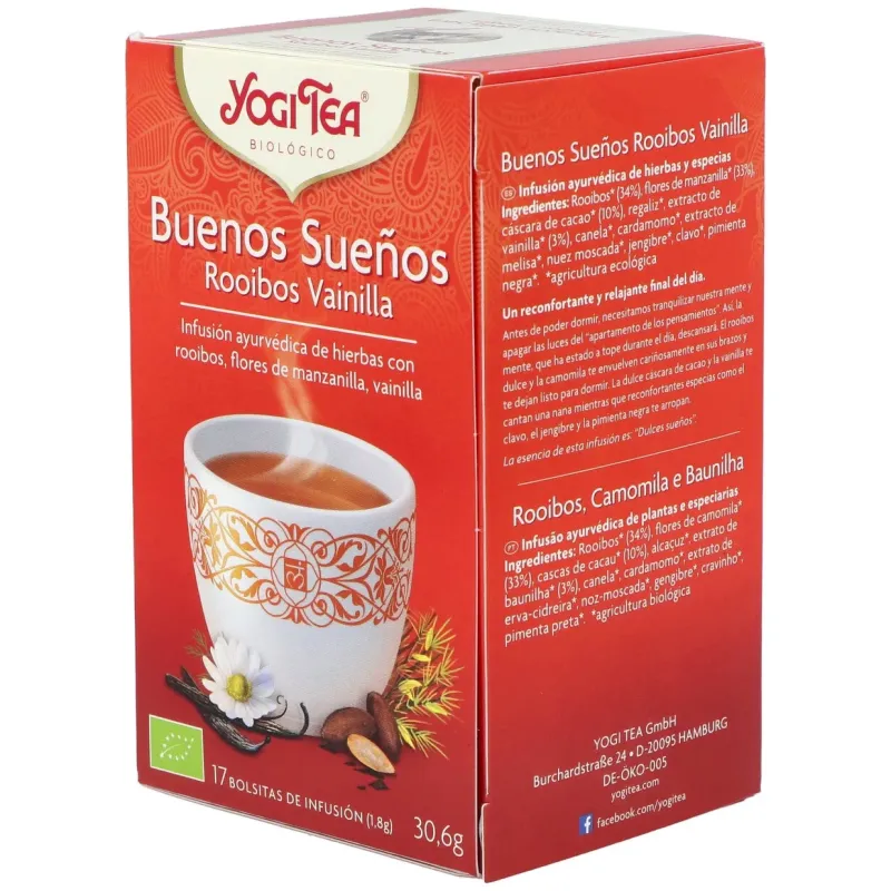 Yogi Tea Buenos Sueños Rooibos 20 Sobres | Farmacia Barata Yogi Tea Buenos Sueños Rooibos 20 Sobres | Farmacia Barata
