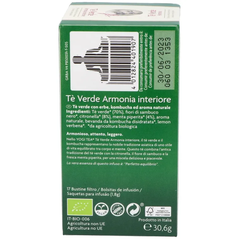 Yogi Tea Té Verde Armonía 17 sobres | Farmacia Barata Yogi Tea Té Verde Armonía 17 sobres | Farmacia Barata