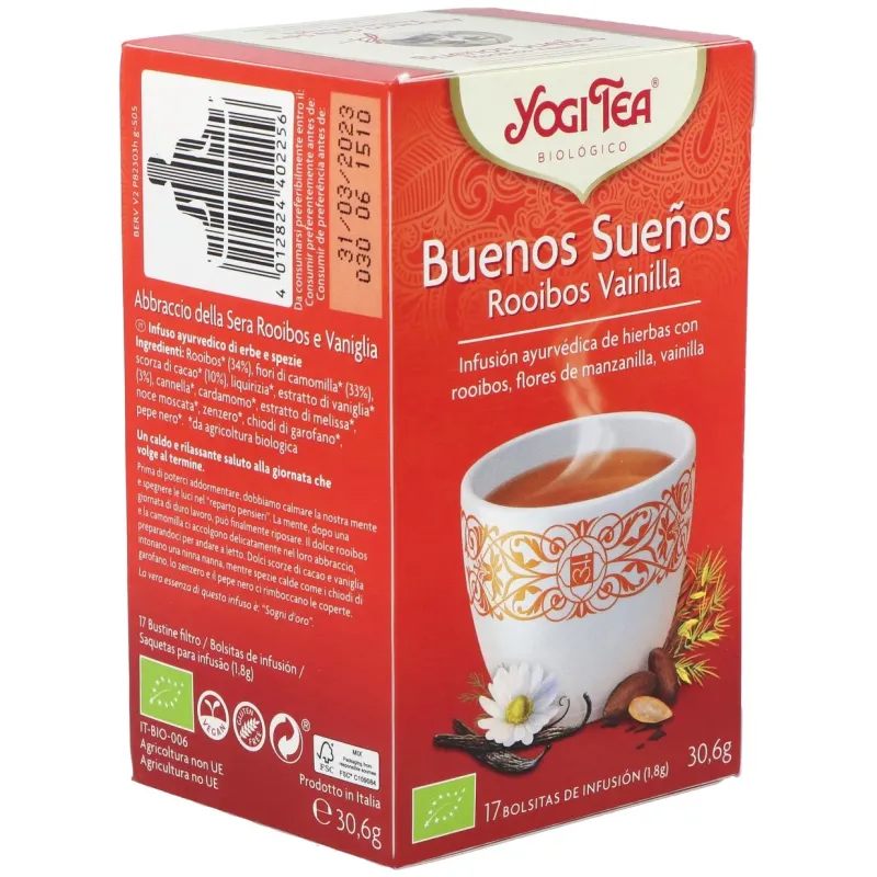 Yogi Tea Buenos Sueños Rooibos 20 Sobres | Farmacia Barata Yogi Tea Buenos Sueños Rooibos 20 Sobres | Farmacia Barata