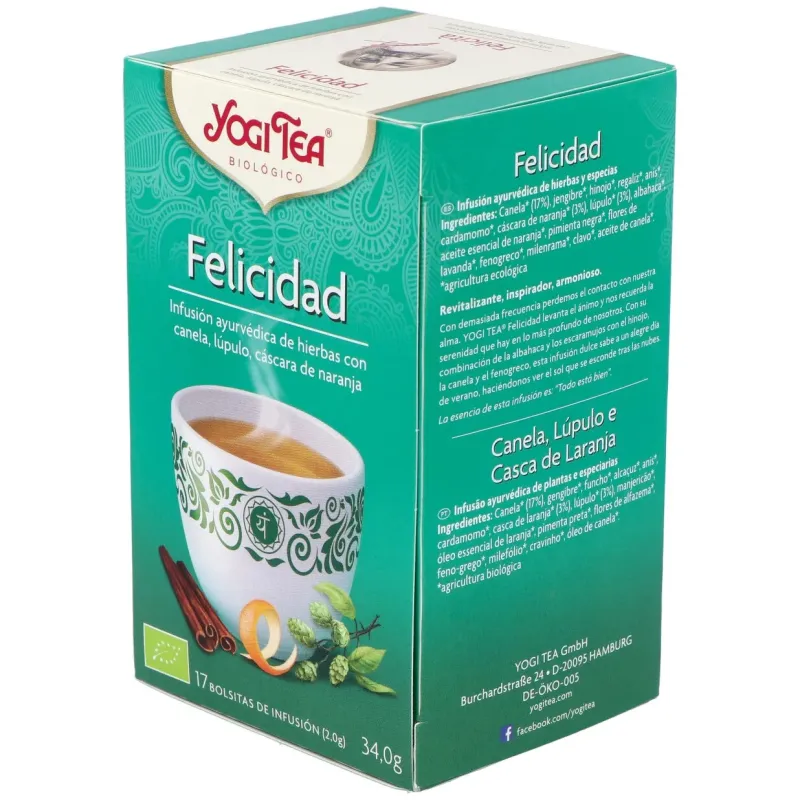 Yogi Tea Felicidad 17 sobres Bio | Farmacia Barata