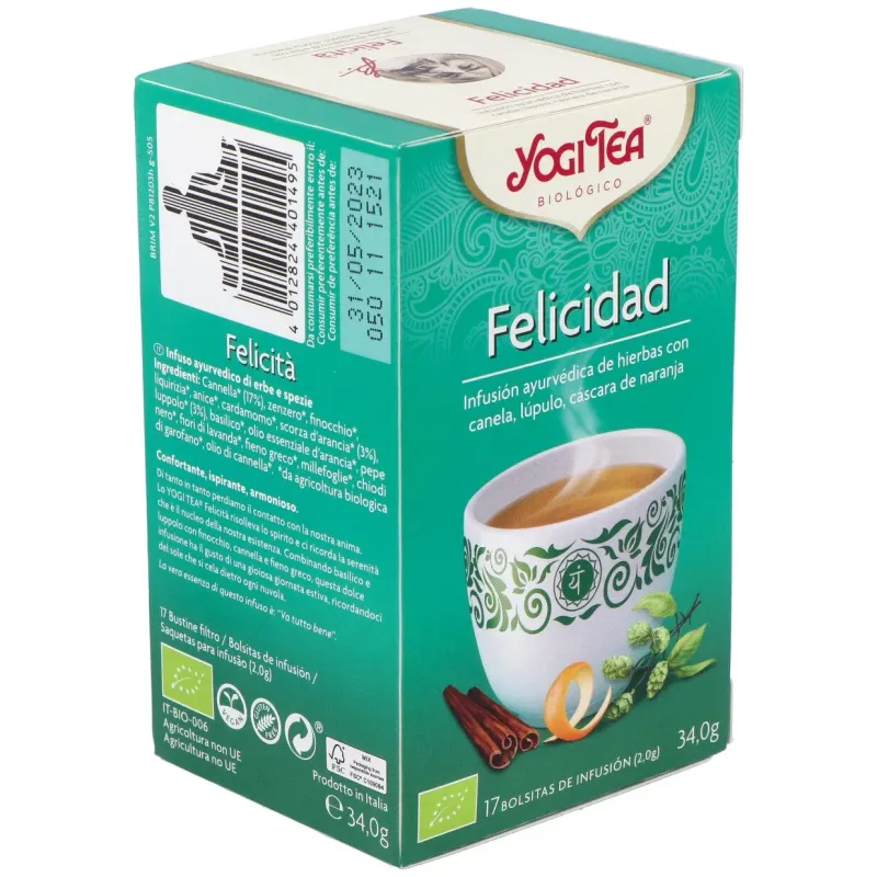 Yogi Tea Felicidad 17 sobres Bio | Farmacia Barata