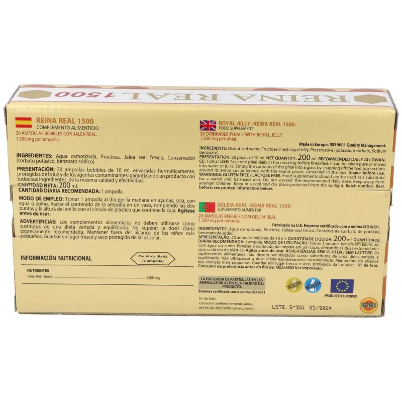 Robis Reina Real 1500mg 20 ampollas | Farmacia Barata Robis Reina Real 1500mg 20 ampollas | Farmacia Barata