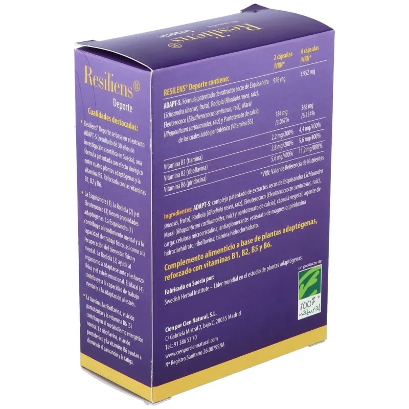 100% Natural Resiliens Deporte | Farmacia Barata