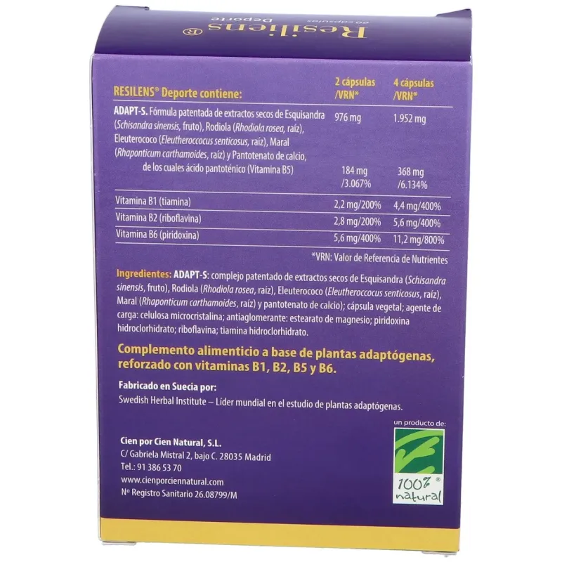 100% Natural Resiliens Deporte | Farmacia Barata
