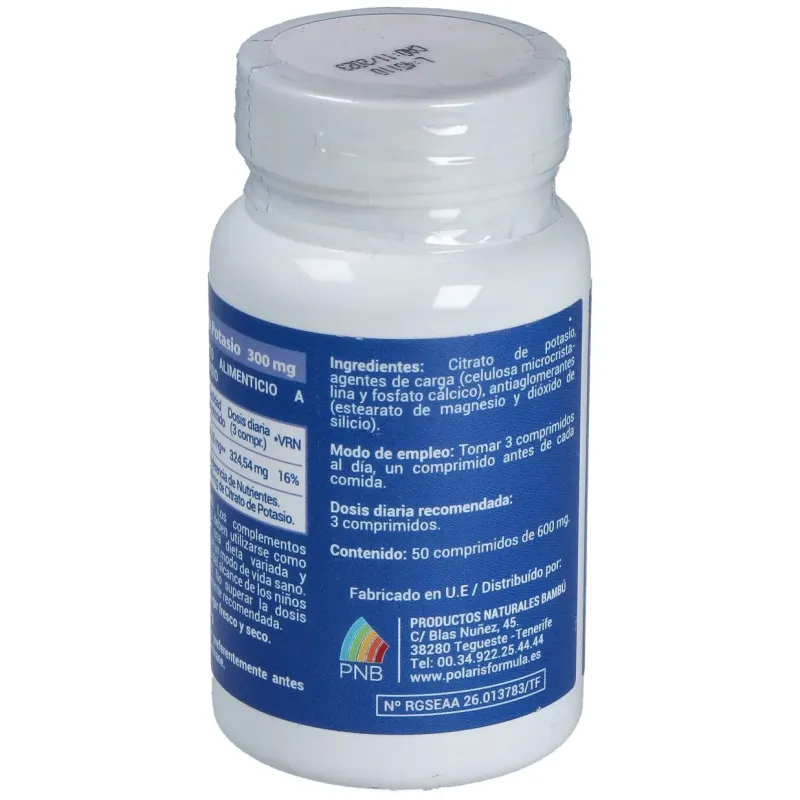 Citrato de Potasio 300 mg Polaris | Farmacia Barata