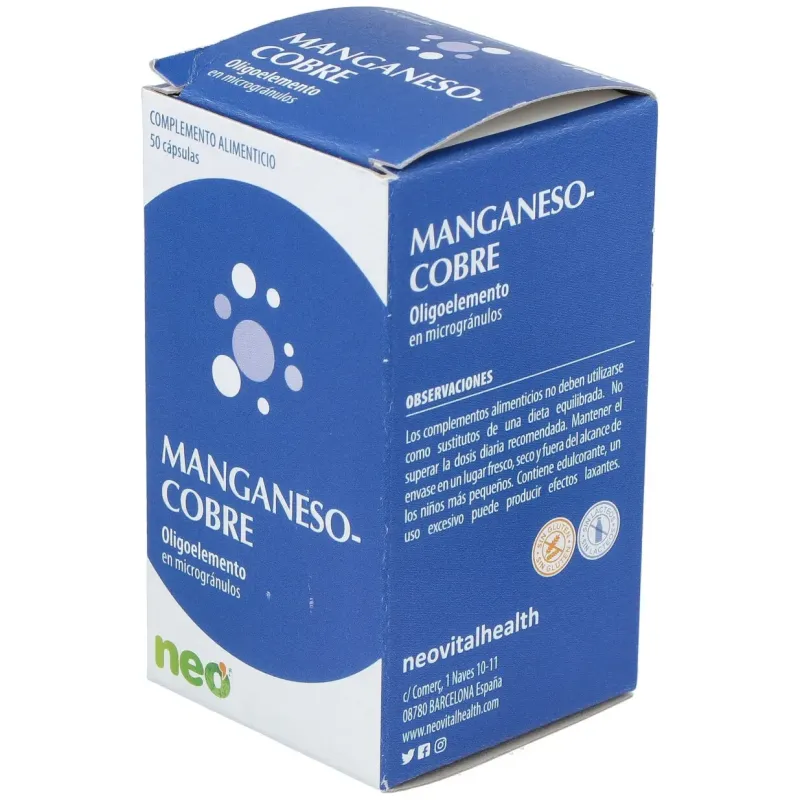 Manganeso Cobre 50cap Neo | Farmacia Barata Manganeso Cobre 50cap Neo | Farmacia Barata