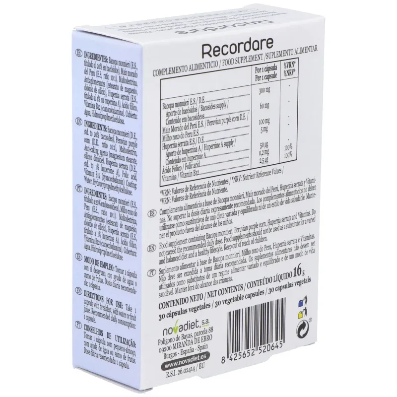Recordare 30cap Nova Diet | Farmacia Barata Recordare 30cap Nova Diet | Farmacia Barata