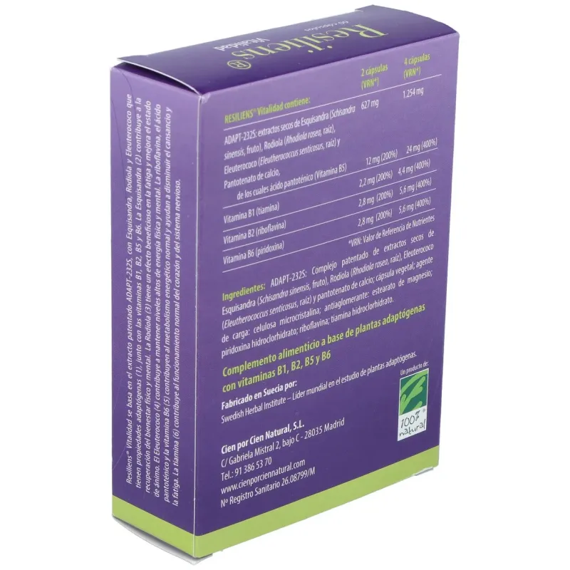 100% Natural Resiliens Vitalidad | Farmacia Barata