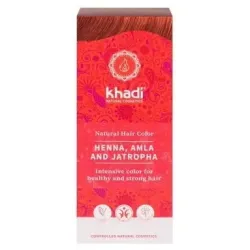 Khadi Henna Natural Amla Jatropha Rojo, 100 g