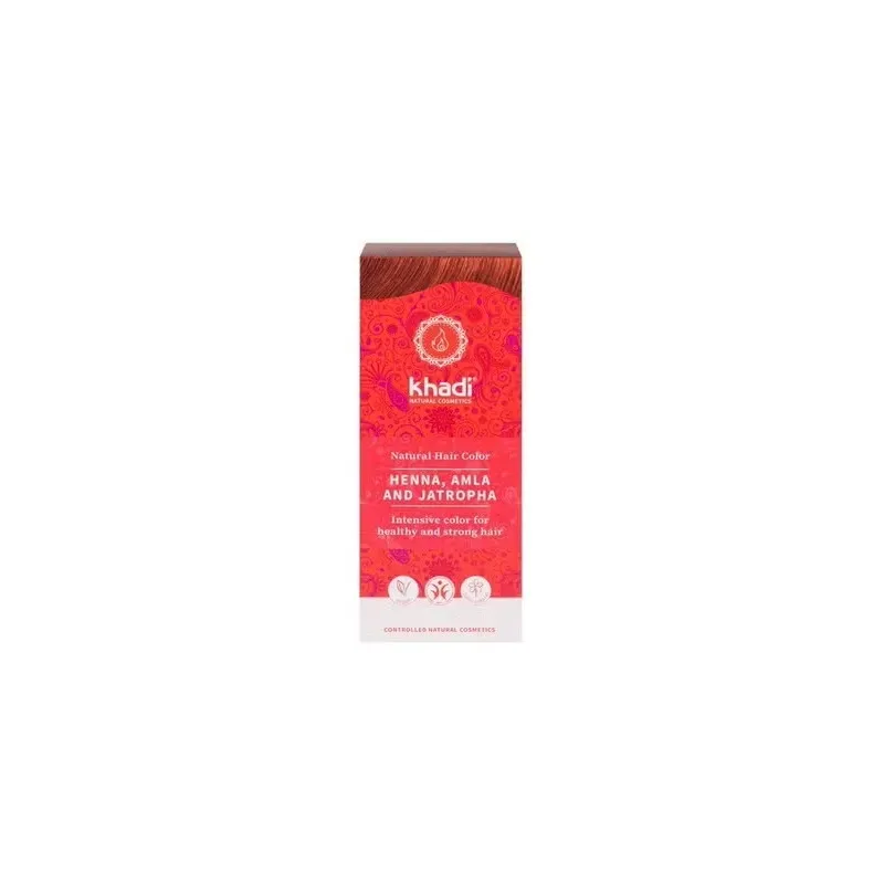 Khadi Henna Amla Jatropha Rojo 100g | Farmacia Barata Khadi Henna Amla Jatropha Rojo 100g | Farmacia Barata