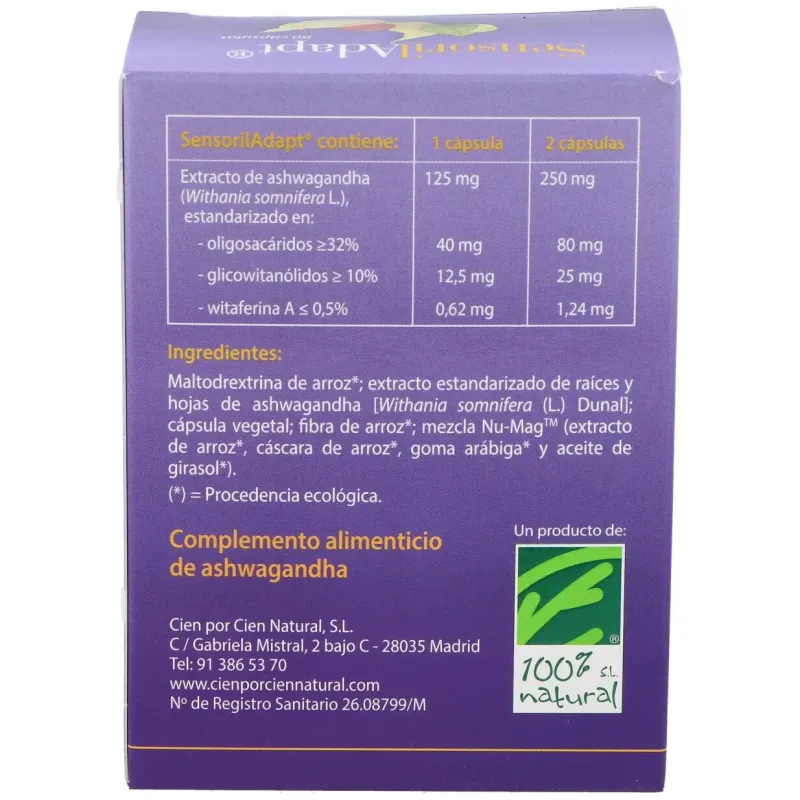 Cienporcien Sensoril Adapt, 60 cápsulas | Farmacia Barata Cienporcien Sensoril Adapt, 60 cápsulas | Farmacia Barata