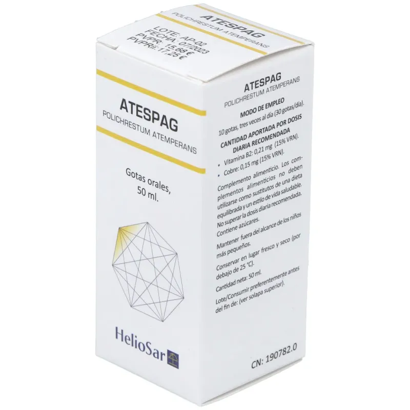 Atespag Polichrestum Atemperans 50ml Heliosar | Farmacia Barata