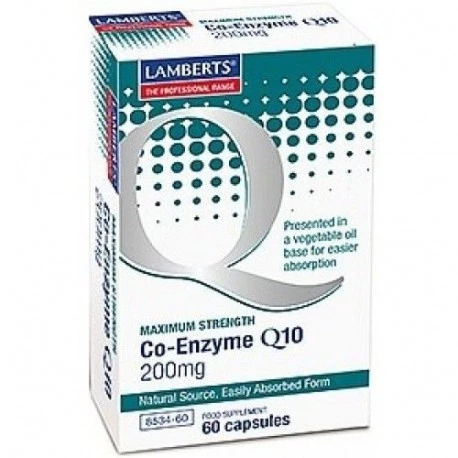 LAMBERTS Co-Enzima Q10 200 mg, 60 cápsulas.