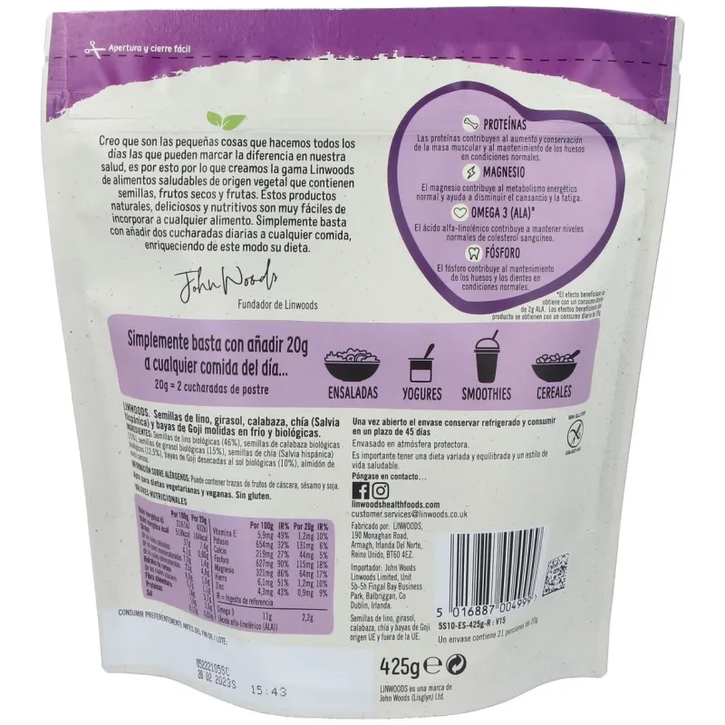 Lino Girasol Calabaza Chía Goji Bio 425g | Farmacia Barata Lino Girasol Calabaza Chía Goji Bio 425g | Farmacia Barata
