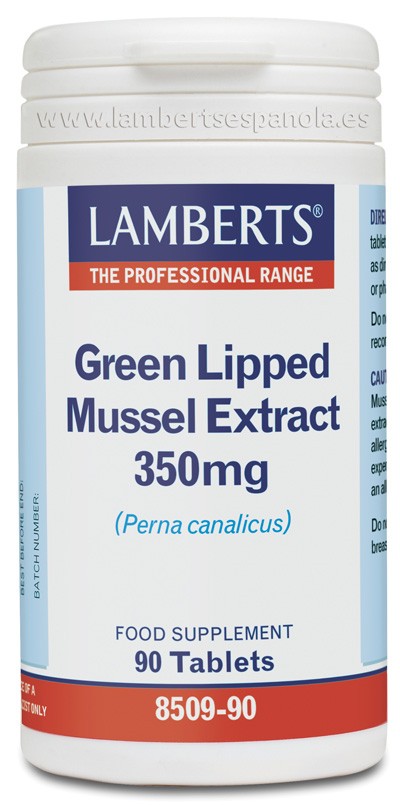 LAMBERTS Extracto de Mejillón de Labio Verde 350 mg, 90 comprimidos.