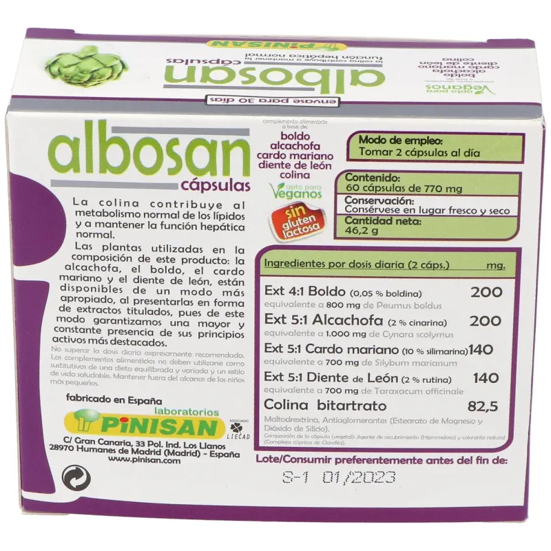 Pinisan Albosan 60 cápsulas | Farmacia Barata