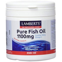 LAMBERTS Omega 3 Aceite de Pescado Puro 1100mg, 120 cápsulas.