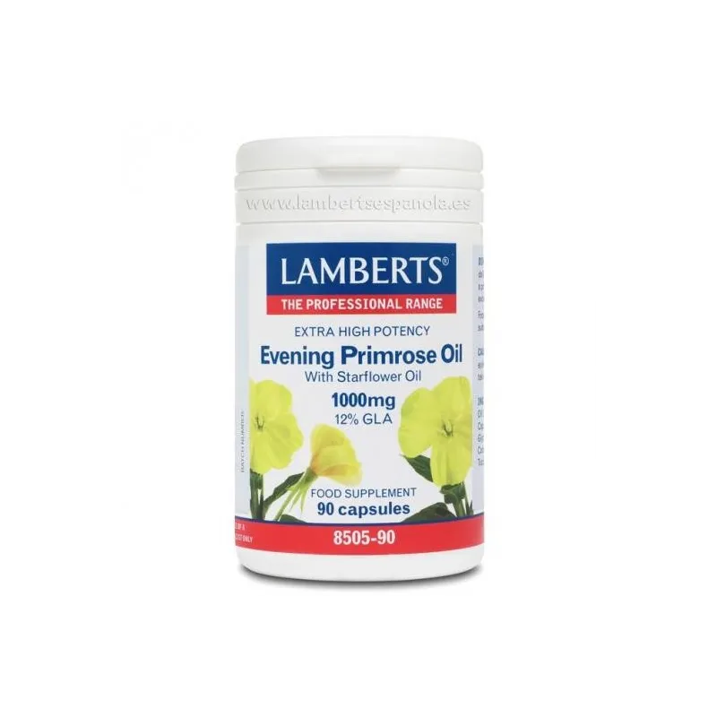 LAMBERTS Onagra-Aceite de Prímula Alta Potencia, 90 cápsulas.