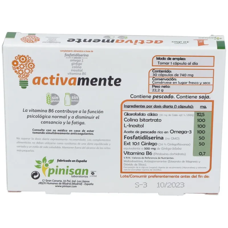 Pinisan Activa 30 cápsulas | Farmacia Barata