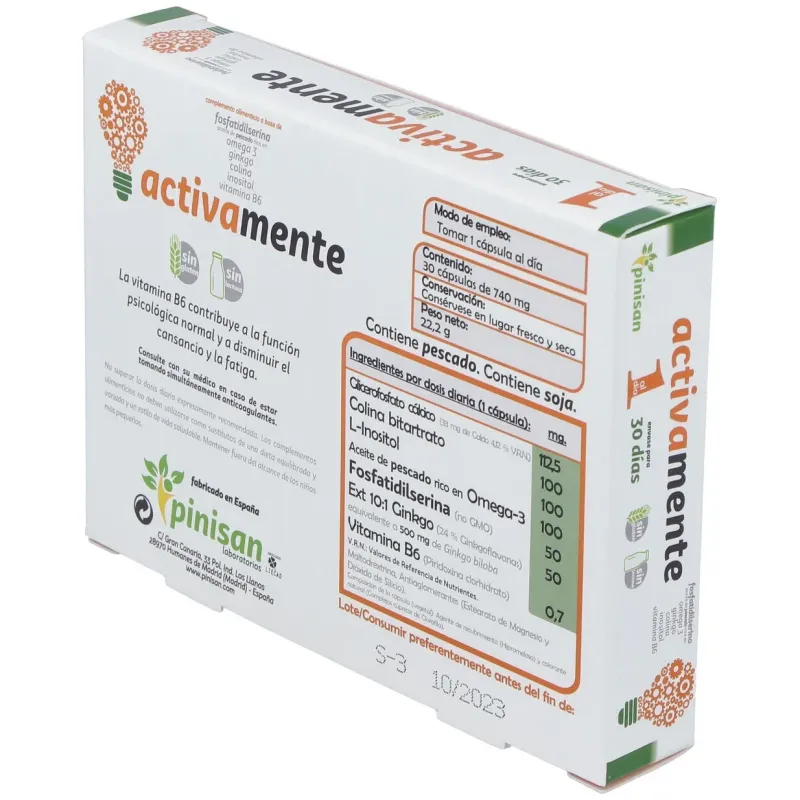 Pinisan Activa 30 cápsulas | Farmacia Barata