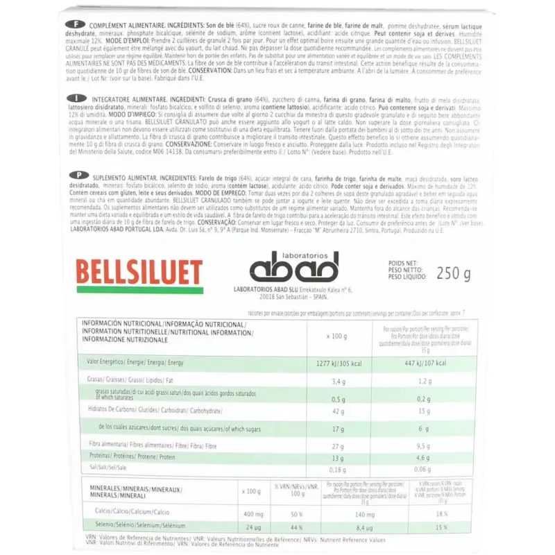 Bellsiluet Fibra 250g | Farmacia Barata