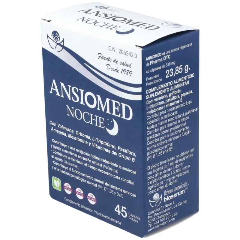 Ansiomed Noche 45 cápsulas | Farmacia Barata