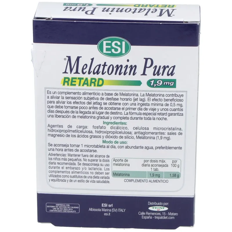 ESI Melatonina Retard 60 comp 1.9 mg | Farmacia Barata ESI Melatonina Retard 60 comp 1.9 mg | Farmacia Barata