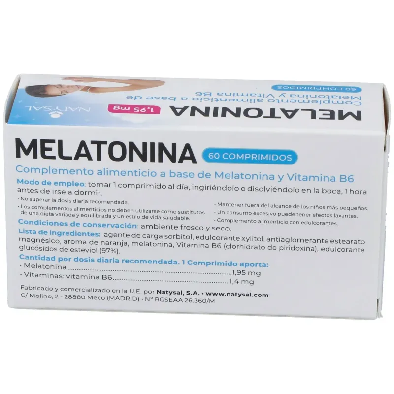 Natysal Melatonina 60 comp | Farmacia Barata Natysal Melatonina 60 comp | Farmacia Barata