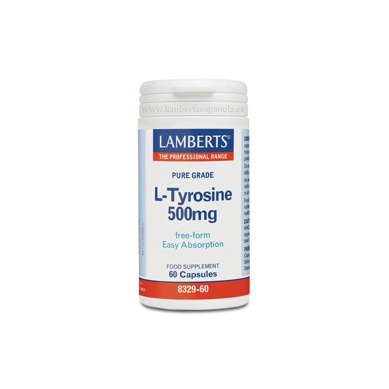 LAMBERTS L-Tirosina 500 mg, 60 cápsulas.