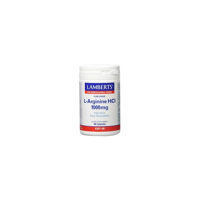 LAMBERTS L-Arginina HCI 1000 mg, 90 comprimidos. LAMBERTS L-Arginina HCI 1000 mg, 90 comprimidos.