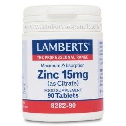 LAMBERTS Zinc 15 mg, 90 comprimidos.