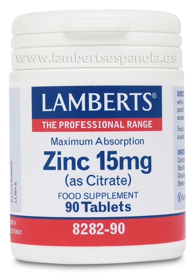 LAMBERTS Zinc 15 mg, 90 comprimidos.