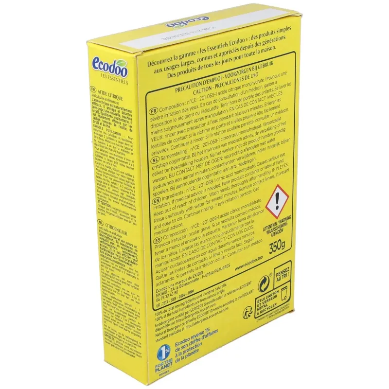 Ecodoo Ácido Cítrico 350g | Farmacia Barata