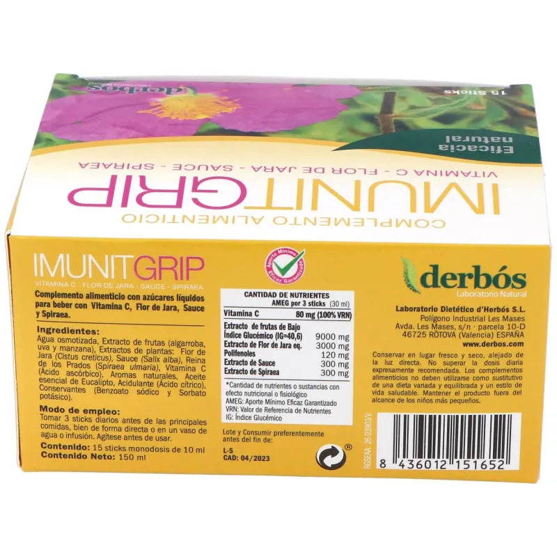 Derbos Imunitgrip, 15 sticks | Farmacia Barata Derbos Imunitgrip, 15 sticks | Farmacia Barata