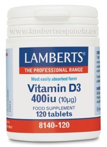 LAMBERTS Vitamina D 400UI (10 µg), 120 comprimidos.
