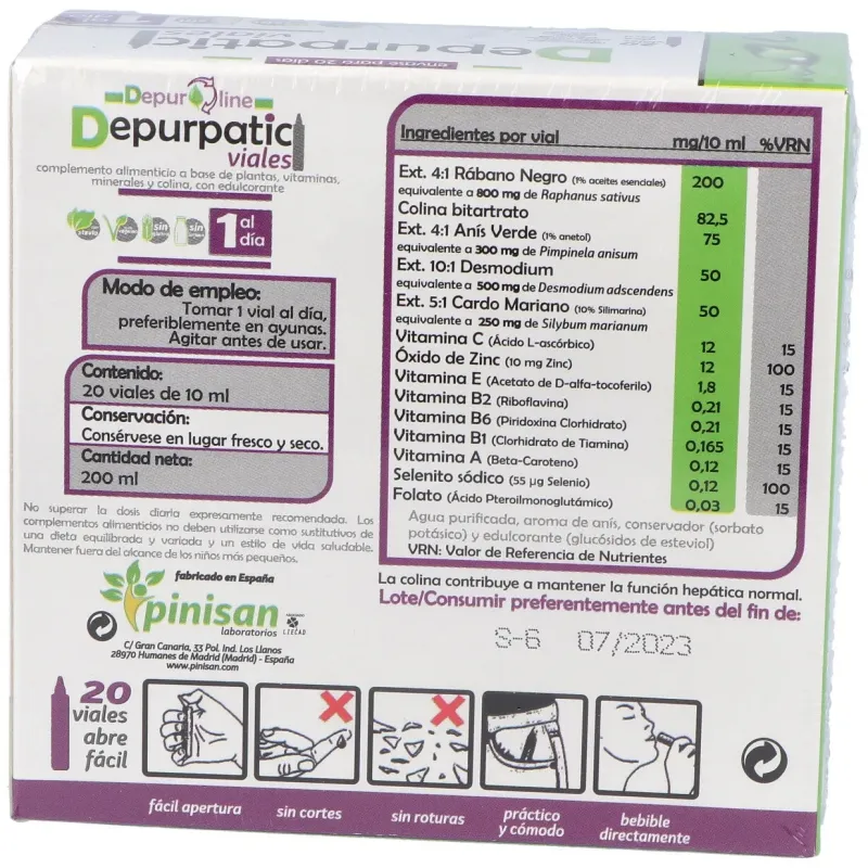 Pinisan Depurpatic 20 ampollas | Farmacia Barata