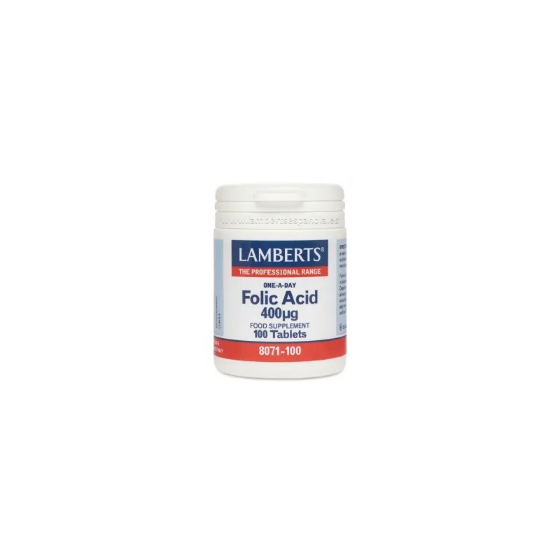 LAMBERTS Ácido Fólico 400 mcg, 100 comprimidos.