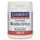 LAMBERTS Biotina 500 µg, 90 cápsulas.