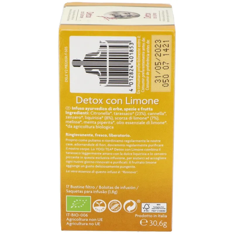 Yogi Tea Detox Limón 17 Sobres | Farmacia Barata Yogi Tea Detox Limón 17 Sobres | Farmacia Barata
