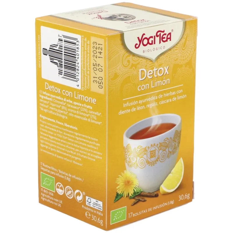 Yogi Tea Detox Limón 17 Sobres | Farmacia Barata Yogi Tea Detox Limón 17 Sobres | Farmacia Barata